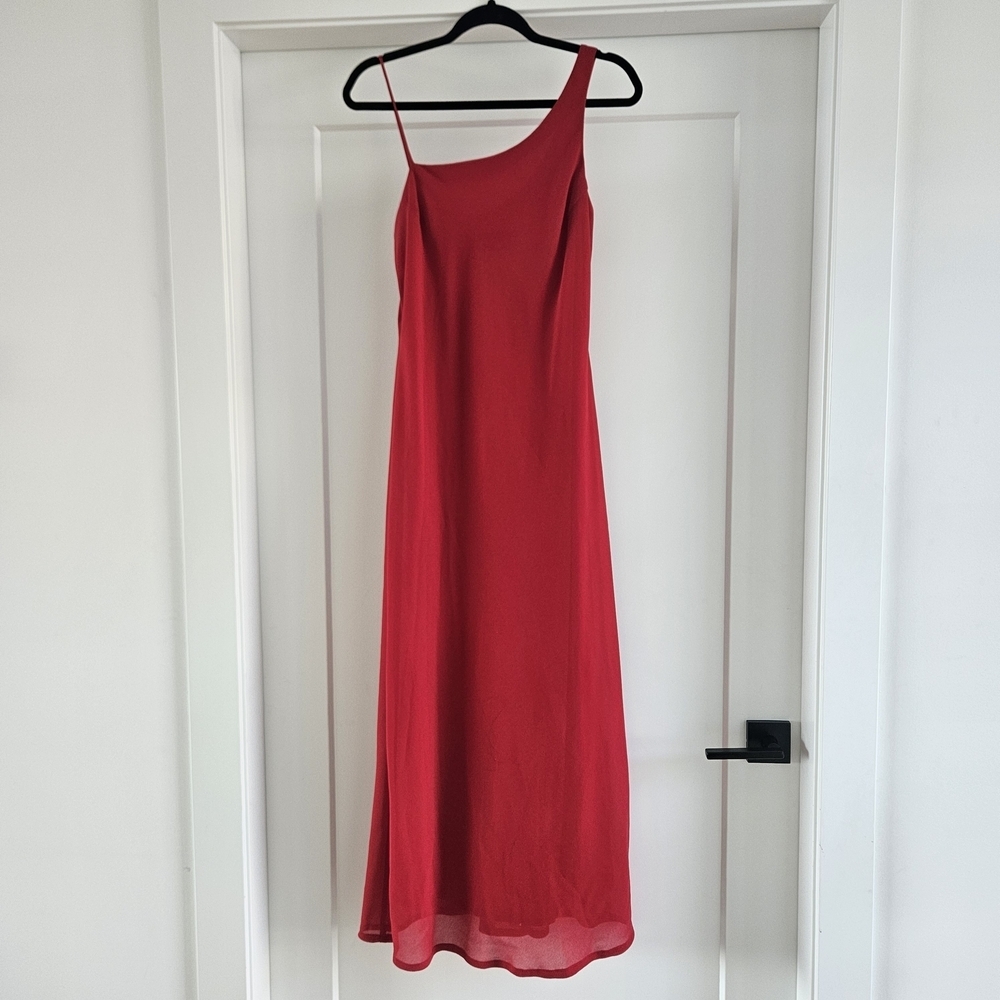 Vintage Y2k One-Shoulder Red Dress